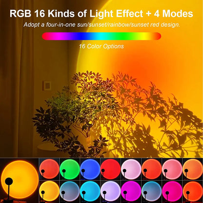 Rainbow Sunset Projector Night Light