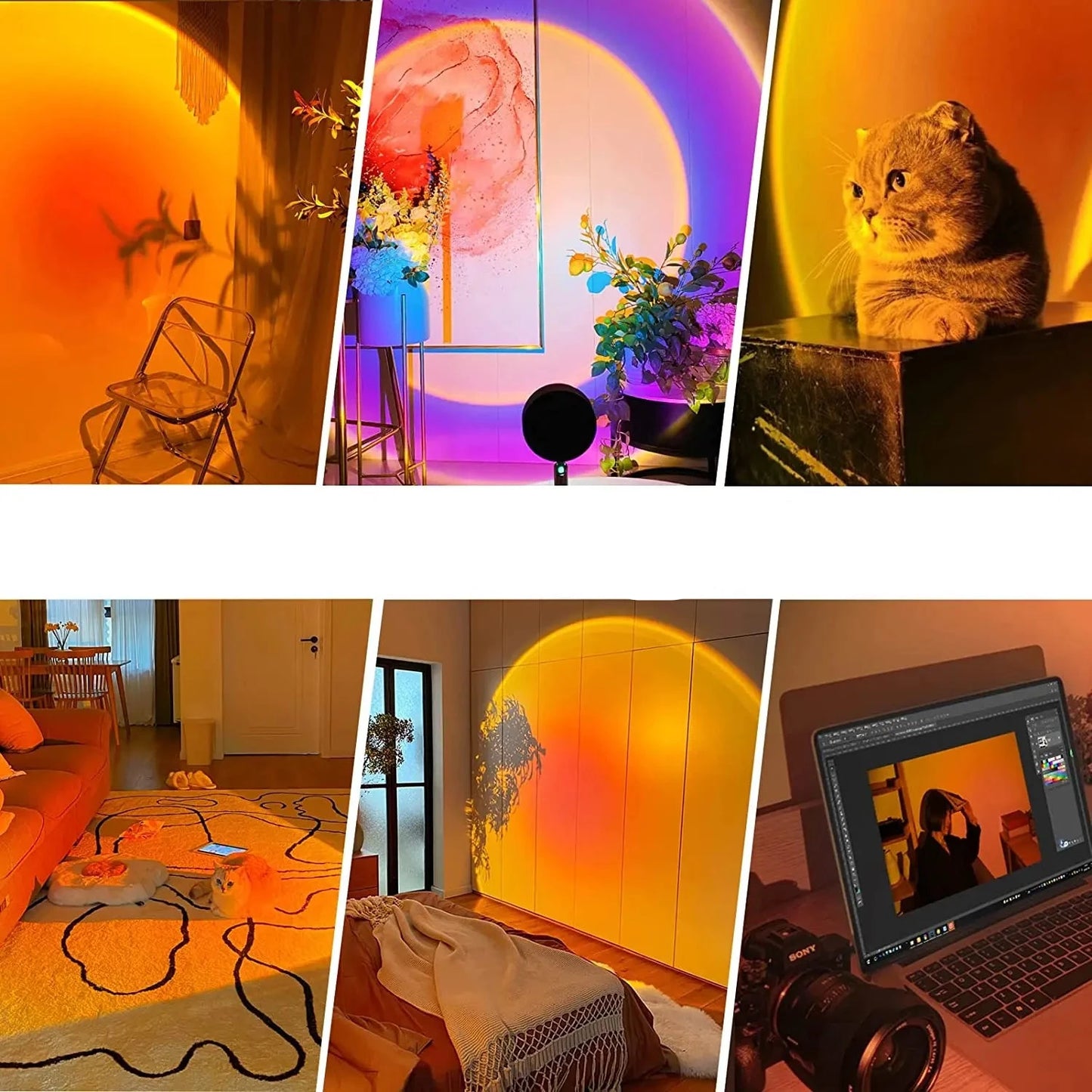 Rainbow Sunset Projector Night Light