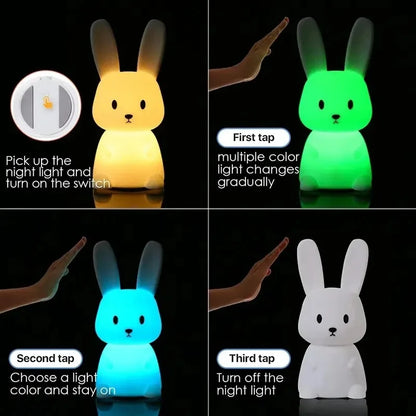 LED Night light Silicone Rabbit [Touch Sensor]