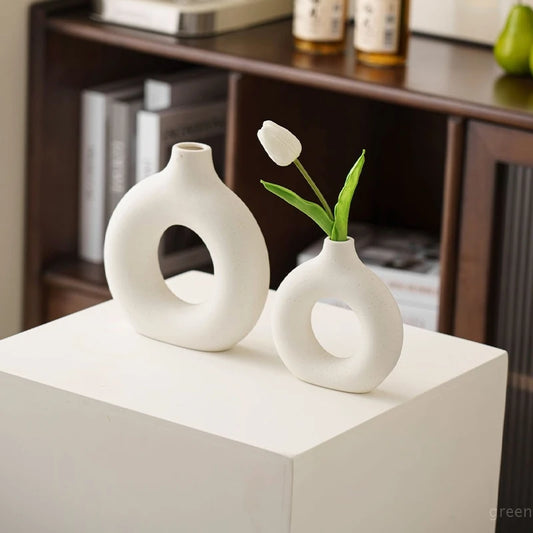 White Ceramic Decorative Vase